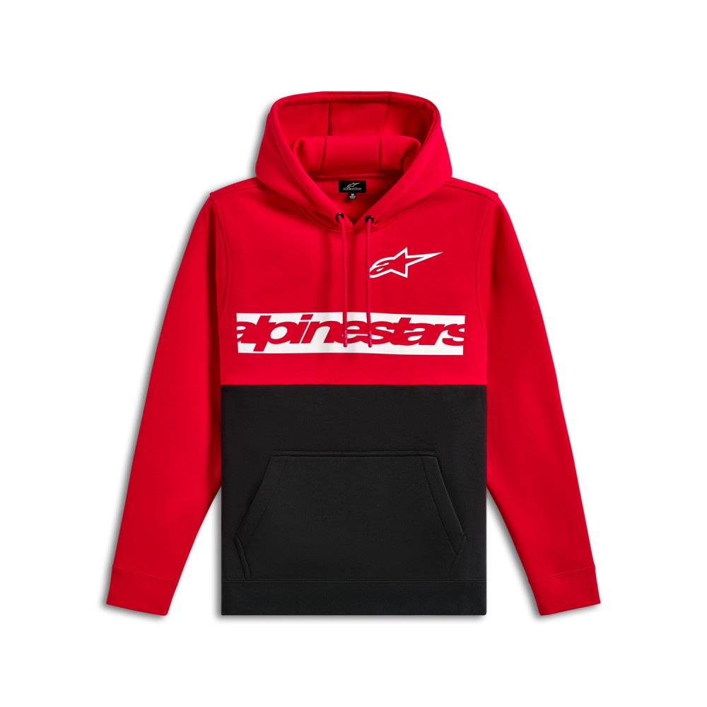 mikina PARALLEL HOODIE, ALPINESTARS (červená/černá)