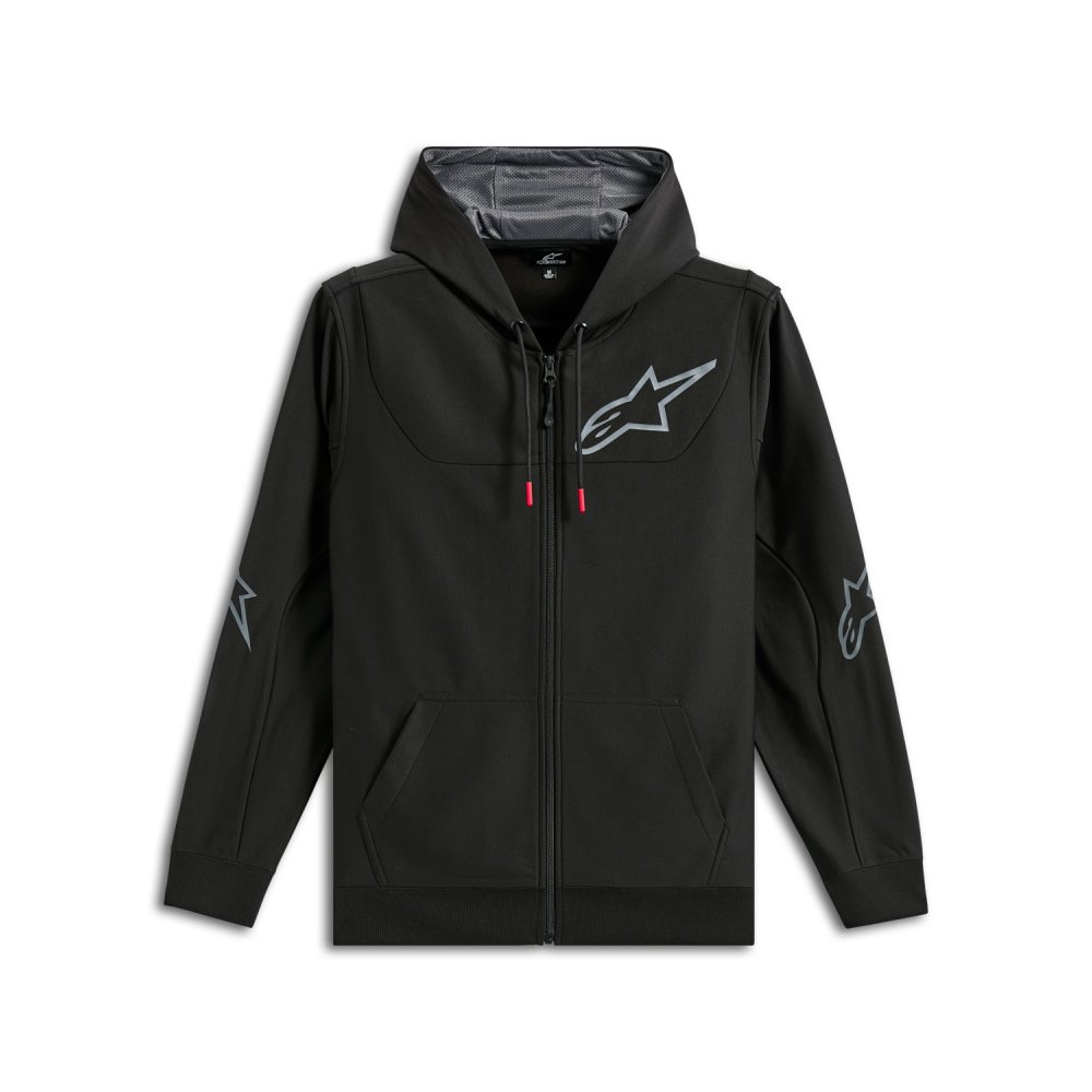 mikina SESSIONS 3 HOODIE, ALPINESTARS (černá/šedá)