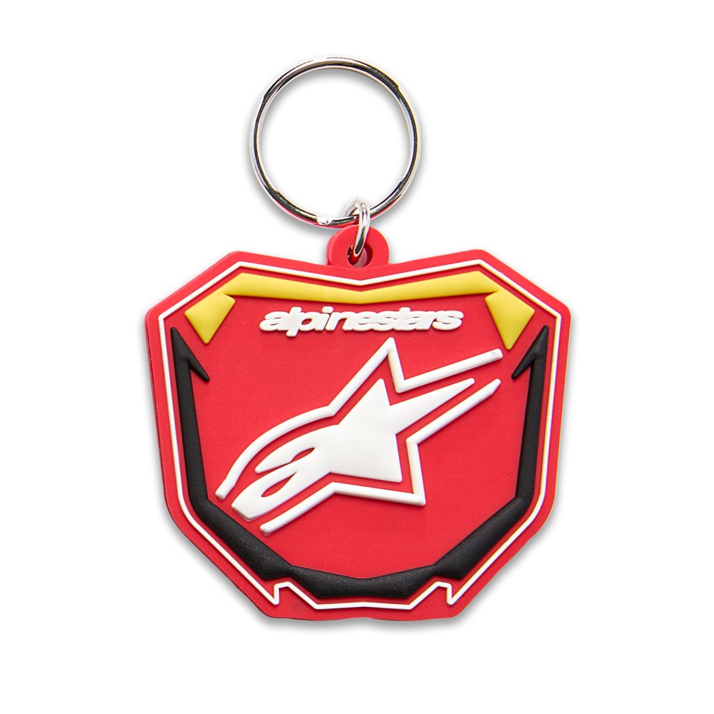 klíčenka PLATE, ALPINESTARS (červená/žlutá fluo/černá)
