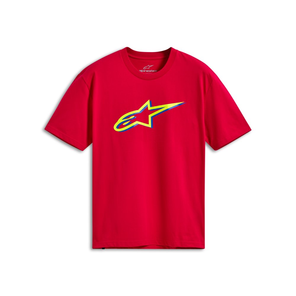 triko AGELESS SHADOW CSF, ALPINESTARS (červená/žlutá fluo)