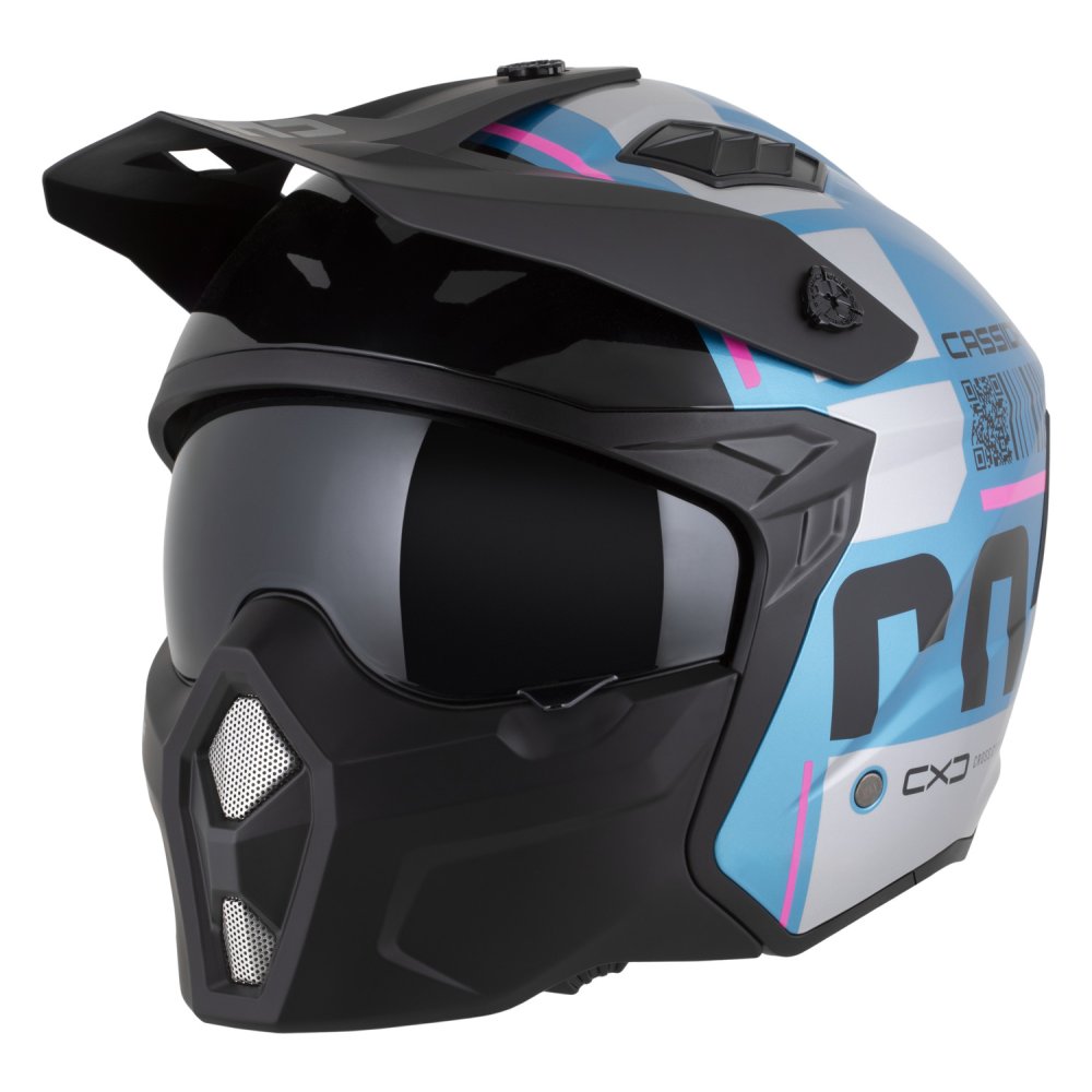 přilba Cross Country Code, CASSIDA (modrá perleť/stříbrná/růžová/černá) 2026
