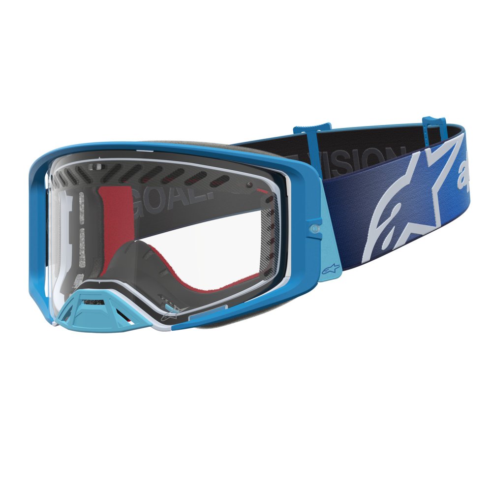 brýle SUPERTECH DURA AIR FLUID, ALPINESTARS (modrá/stříbrná, čiré plexi) 2027