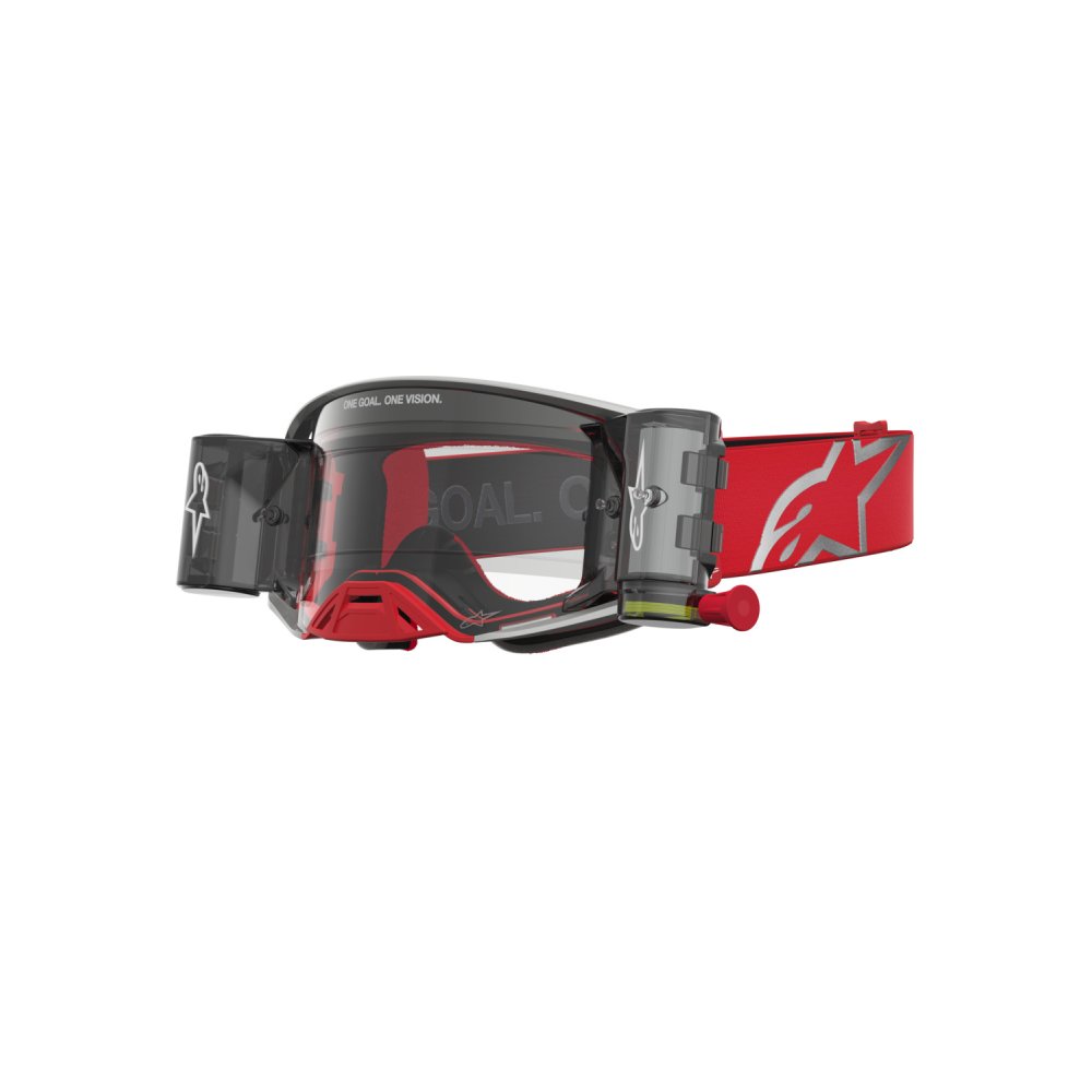 brýle SUPERTECH FIRMA ROLL-OFF WIDE VISION, ALPINESTARS (červená/stříbrná, čiré plexi a roll-off systém) 2027
