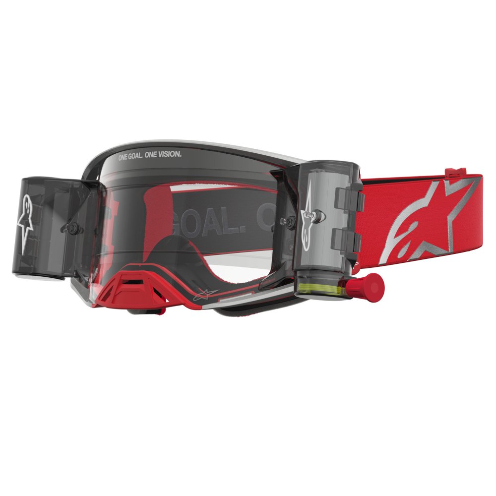 brýle SUPERTECH FIRMA ROLL-OFF WIDE VISION, ALPINESTARS (červená/stříbrná, čiré plexi a roll-off systém) 2027