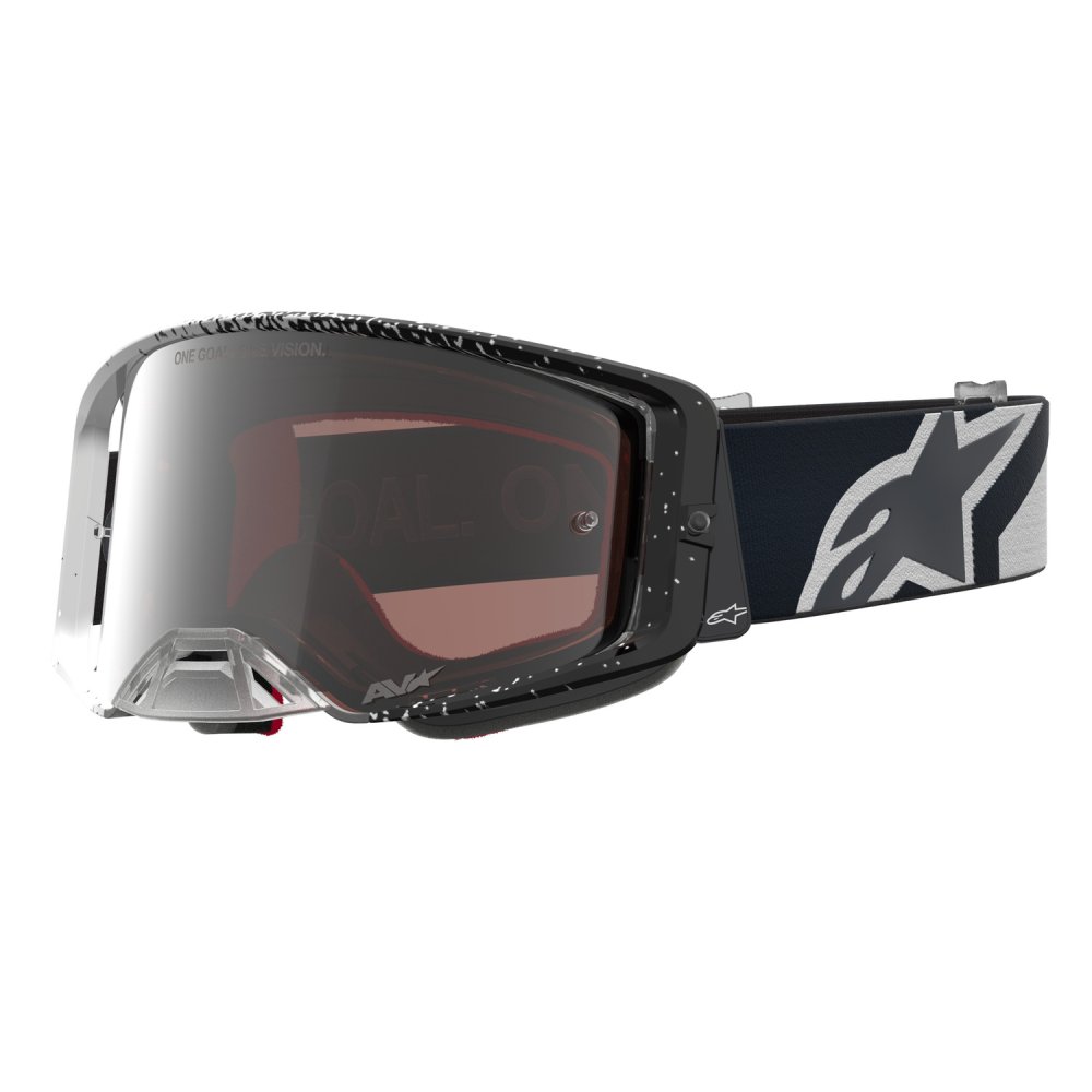 brýle SUPERTECH HITEN, ALPINESTARS (bílá/černá, zrcadlové stříbrné plexi) 2027