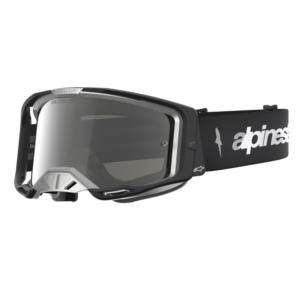 brýle VISION 8 AMBER, ALPINESTARS (černá/stříbrná, zrcadlové stříbrné plexi) 2027