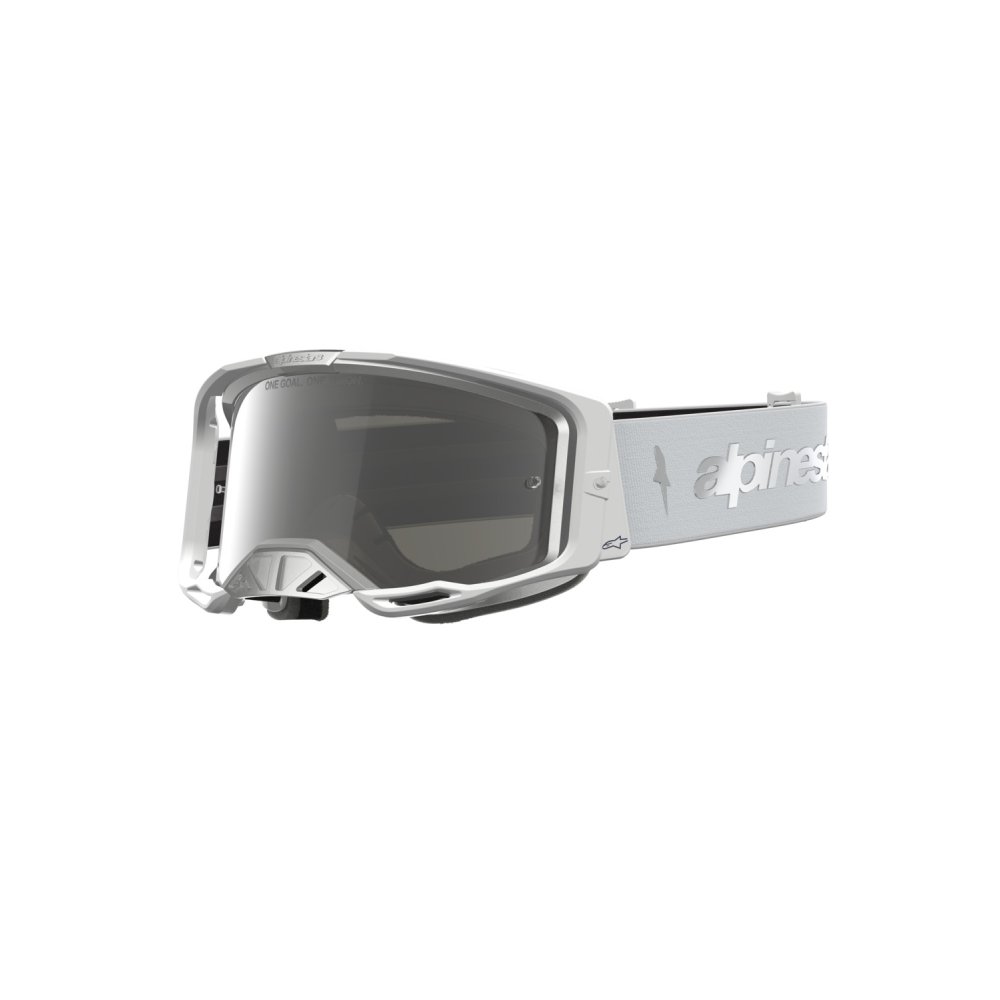 brýle VISION 8 AMBER, ALPINESTARS (bílá/stříbrná, zrcadlové stříbrné plexi) 2027