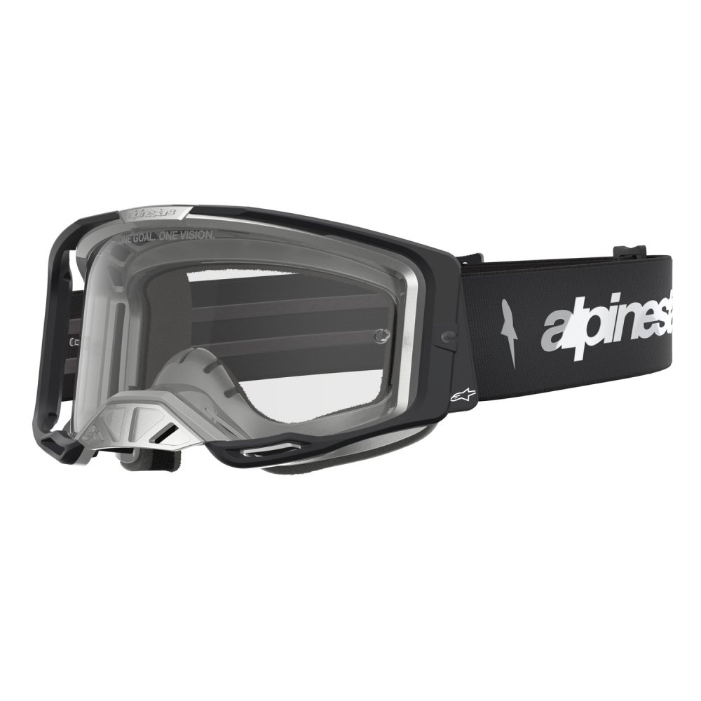 brýle VISION 8 AMBER, ALPINESTARS (černá/stříbrná, čiré plexi) 2027