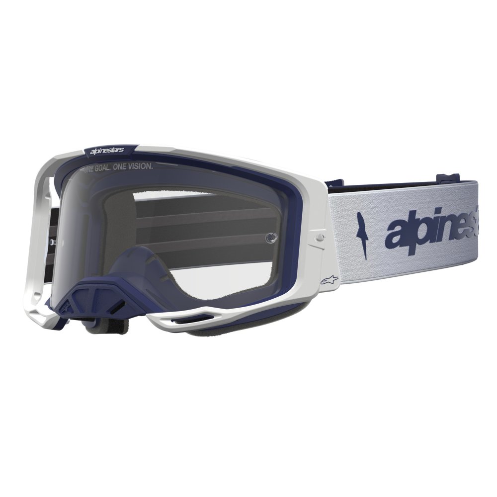 brýle VISION 8 AMBER, ALPINESTARS (modrá/bílá, čiré plexi) 2027