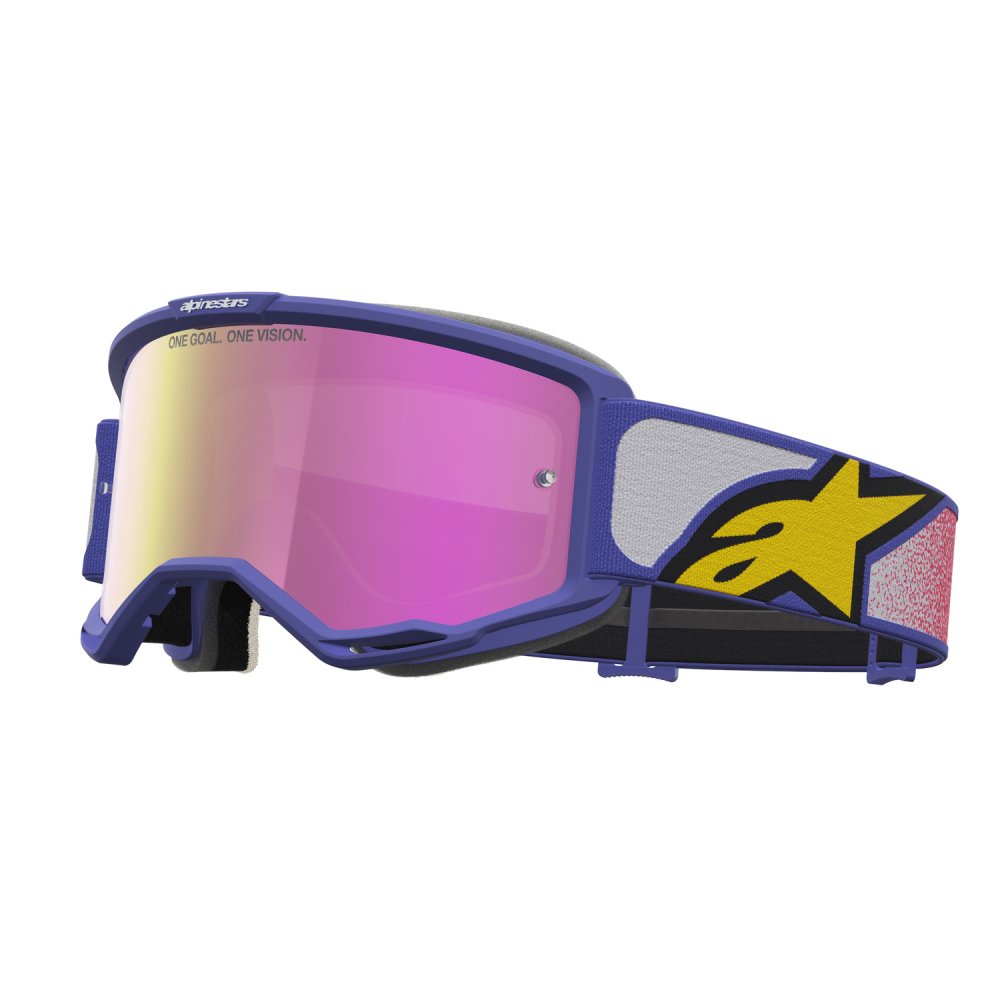 brýle VISION 5 DRAG, ALPINESTARS (červená/fialová, zrcadlové růžové plexi) 2027