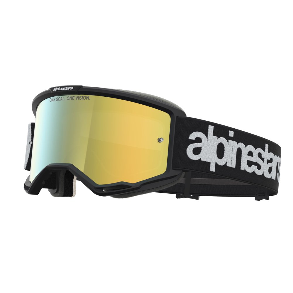 brýle VISION 5 HONE, ALPINESTARS (černá/bílá, zrcadlové zlaté plexi) 2027