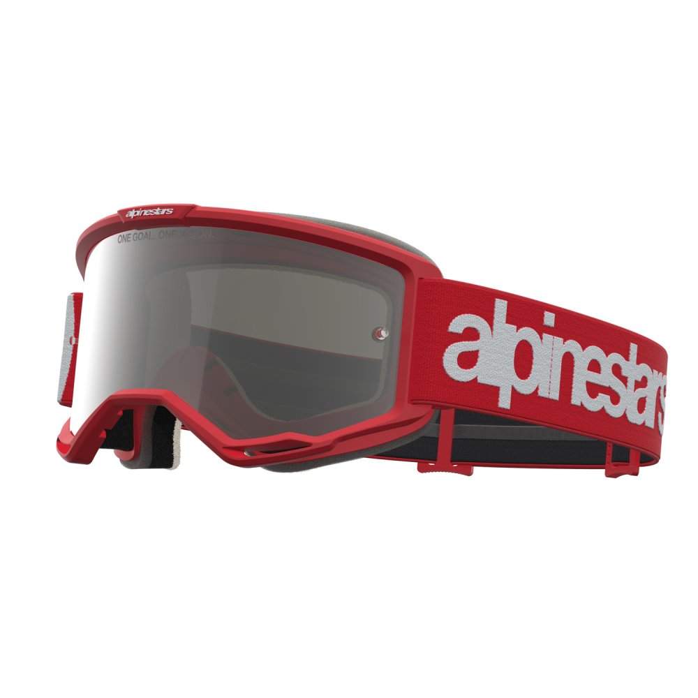 brýle VISION 5 HONE, ALPINESTARS (červená/bílá, zrcadlové stříbrné plexi) 2027