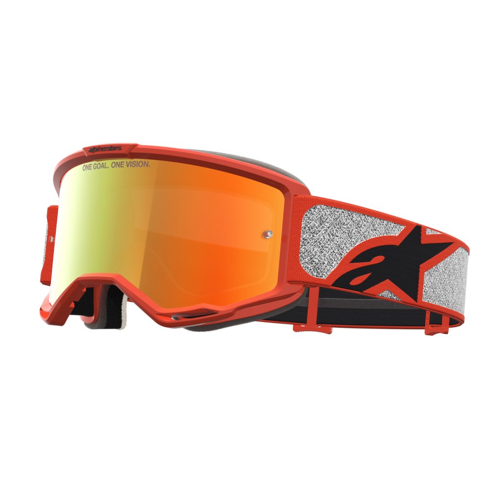 brýle VISION 5 RORA, ALPINESTARS (stříbrná/oranžová, zrcadlové červené plexi) 2027