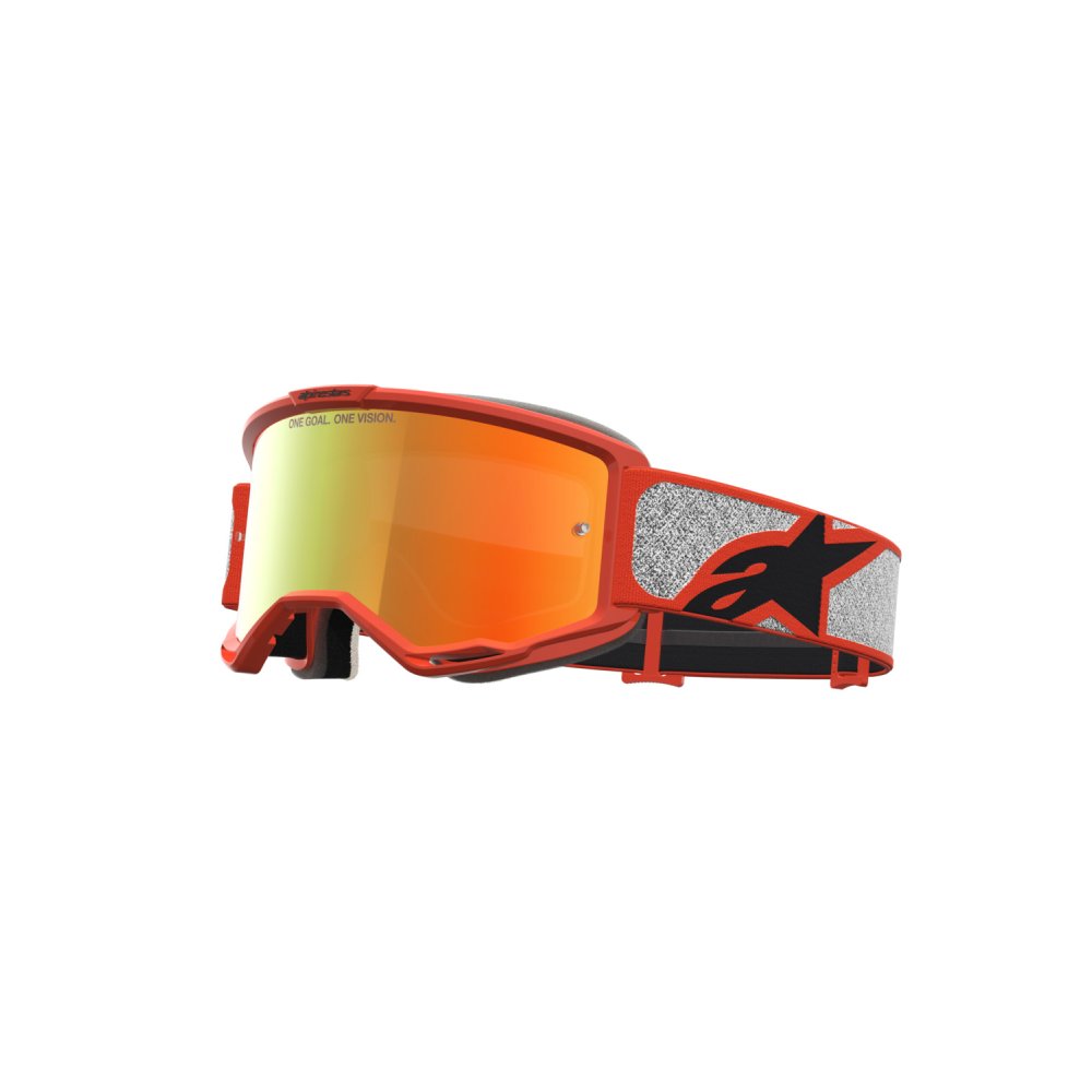 brýle VISION 5 RORA, ALPINESTARS (stříbrná/oranžová, zrcadlové červené plexi) 2027