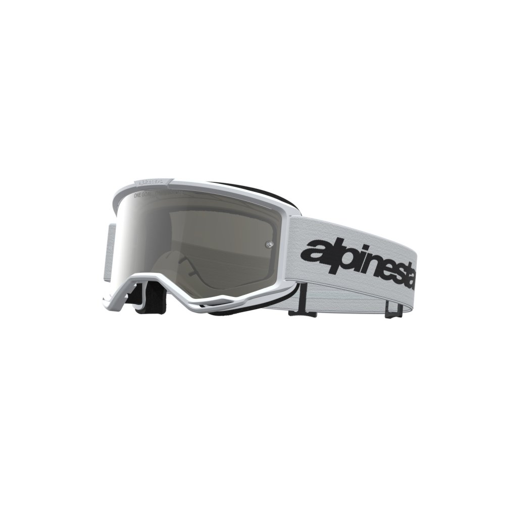 brýle VISION 3 WORDMARK, ALPINESTARS (bílá/černá, zrcadlové stříbrné plexi) 2027