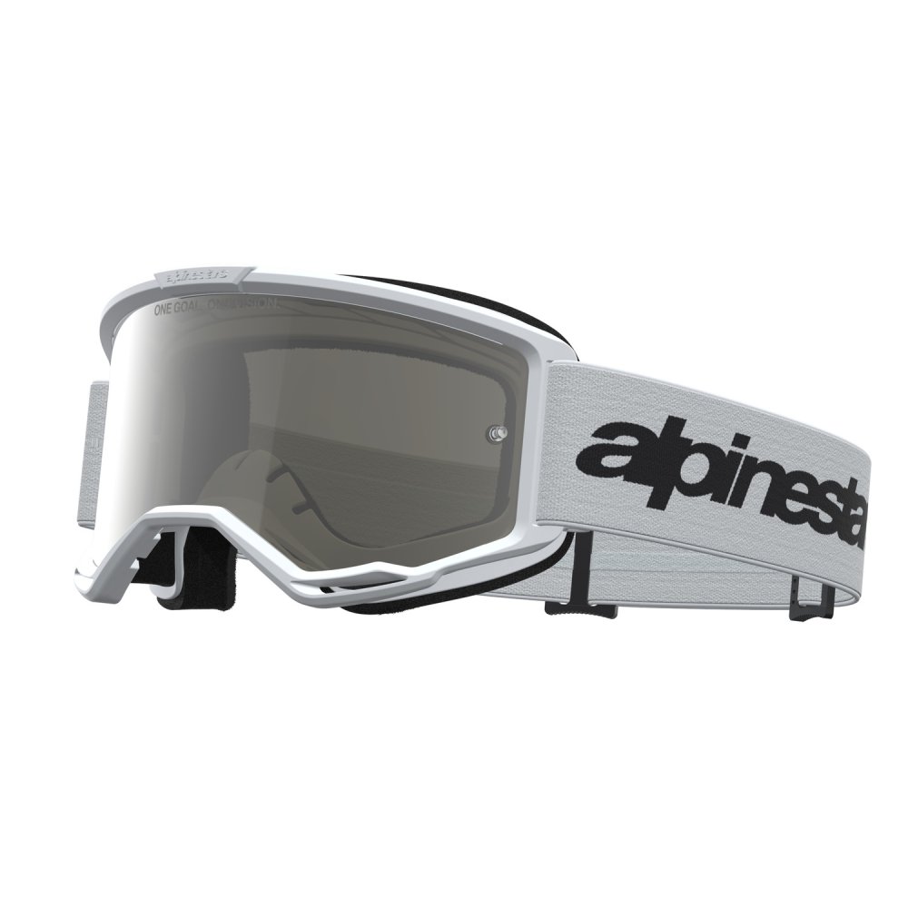 brýle VISION 3 WORDMARK, ALPINESTARS (bílá/černá, zrcadlové stříbrné plexi) 2027