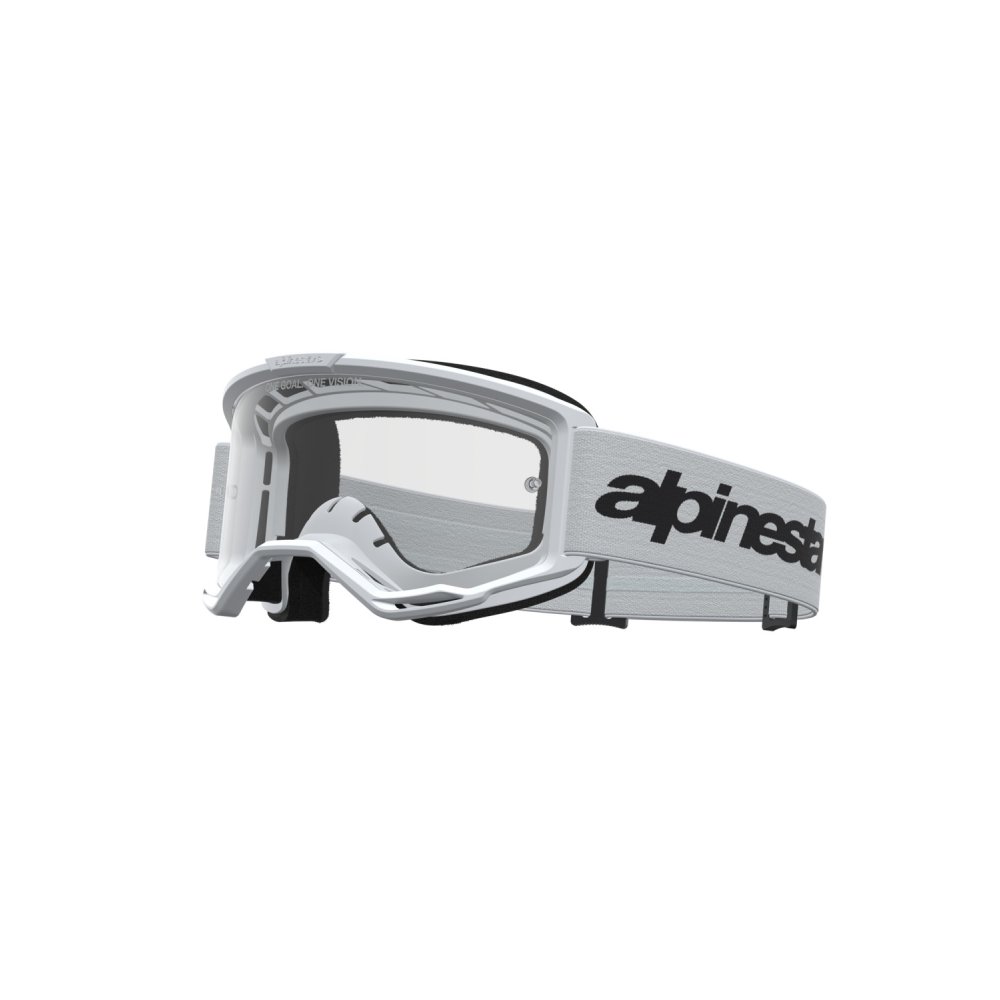 brýle VISION 3 WORDMARK, ALPINESTARS (bílá/černá, čiré plexi) 2027