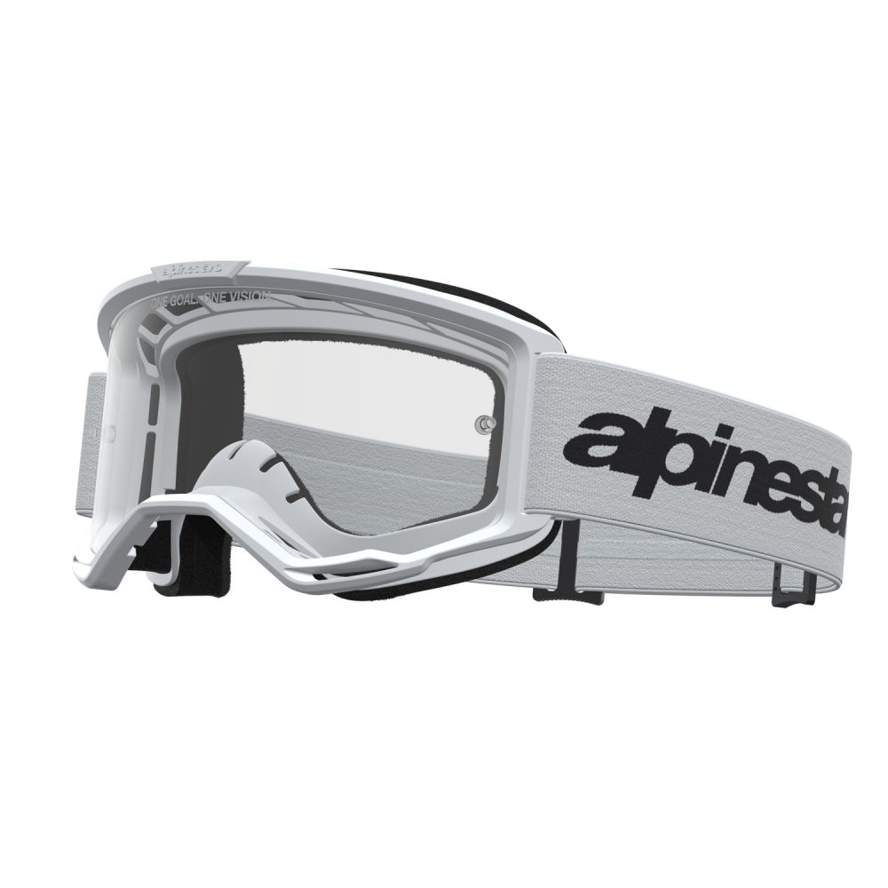 brýle VISION 3 WORDMARK, ALPINESTARS (bílá/černá, čiré plexi) 2027