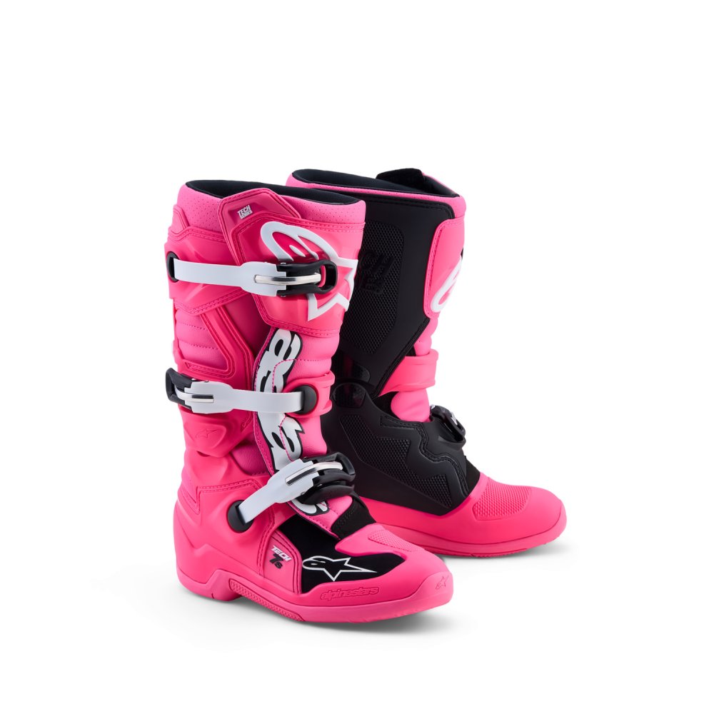 boty TECH 7 S, ALPINESTARS, dětské (růžová fluo/černá/bílá) 2027