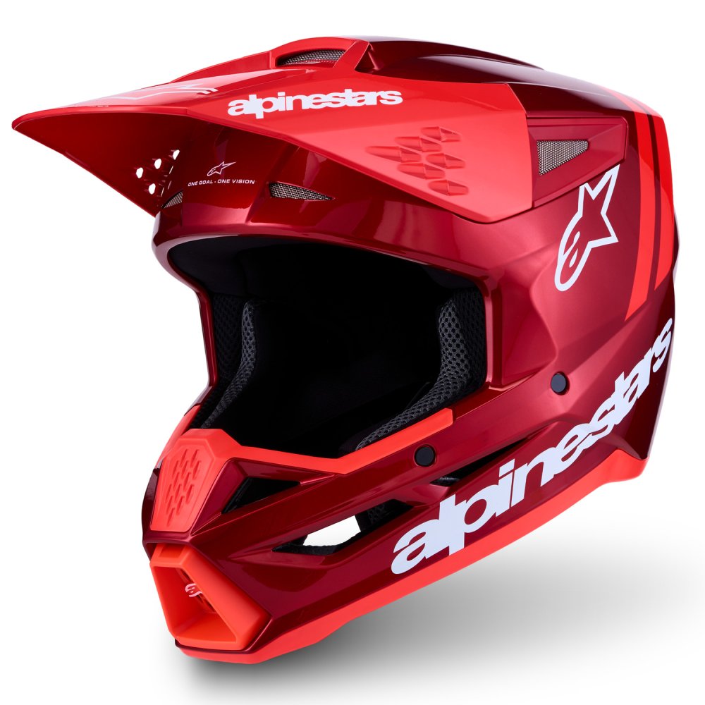 přilba S-M3 RADIUM, ALPINESTARS (červená/červená fluo/bílá) 2027