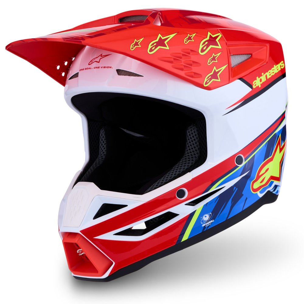 přilba S-M3 FALCON, ALPINESTARS (červená fluo/bílá/žlutá fluo) 2027