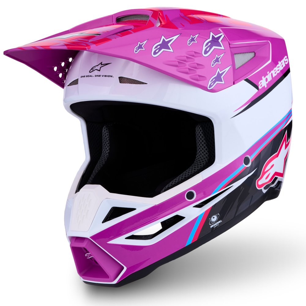 přilba S-M3 FALCON, ALPINESTARS (fialová/bílá/černá/růžová fluo) 2027