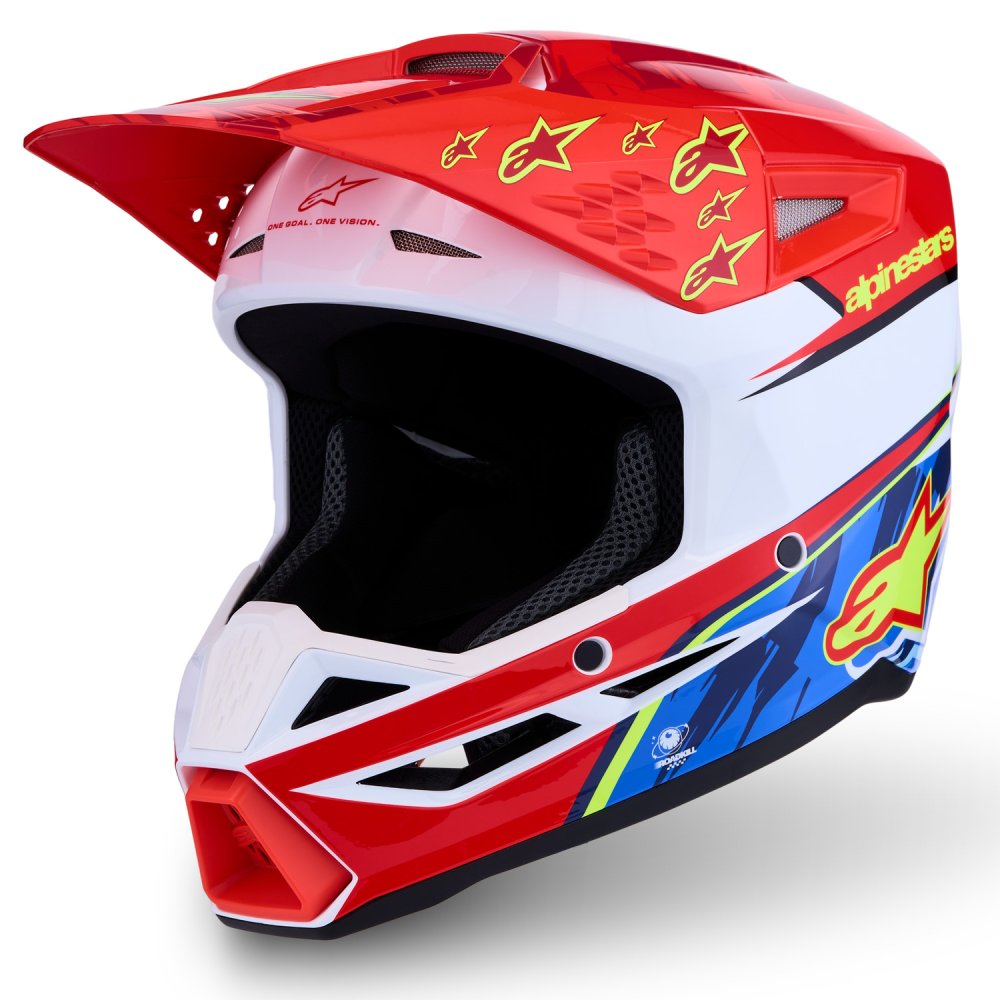 přilba S-M3 FALCON, ALPINESTARS, dětská (červená fluo/bílá/žlutá fluo) 2027