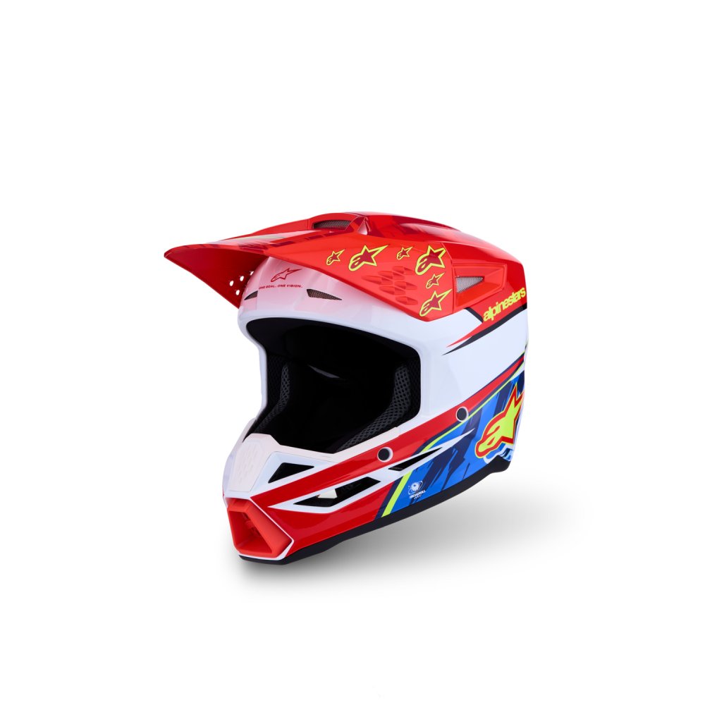 přilba S-M3 FALCON, ALPINESTARS, dětská (červená fluo/bílá/žlutá fluo) 2027