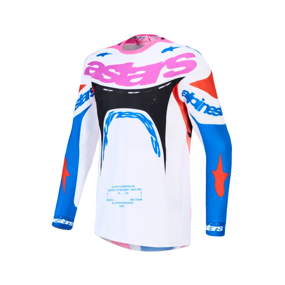 dres SUPERTECH DYNA, ALPINESTARS (bílá/modrá/žlutá/černá/fialová) 2027