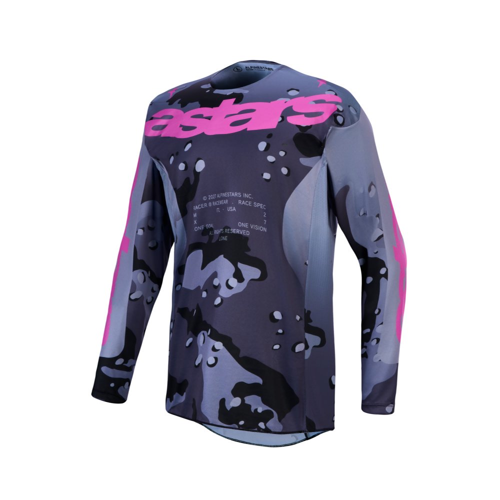 dres RACER LONE, ALPINESTARS (šedá camo/fialová) 2027