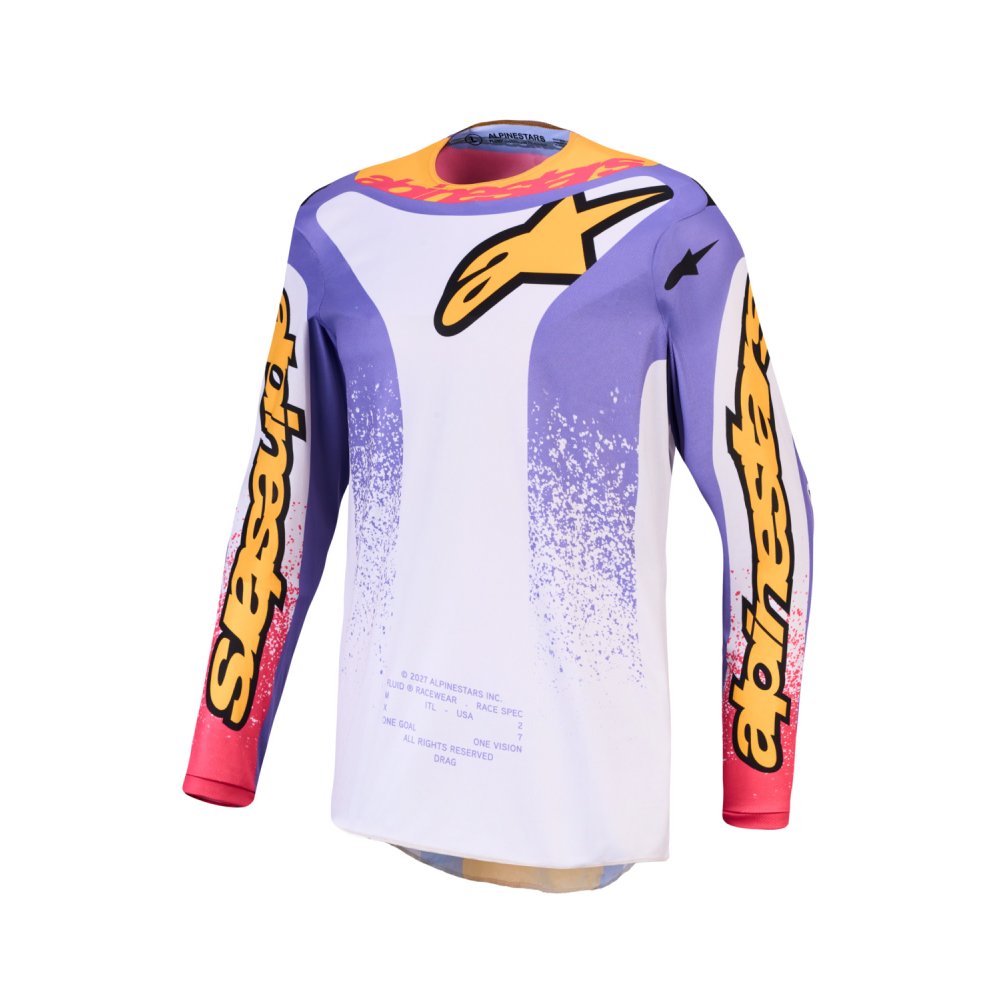 dres FLUID DRAG, ALPINESTARS (světle šedá/fialová/zlatá) 2027