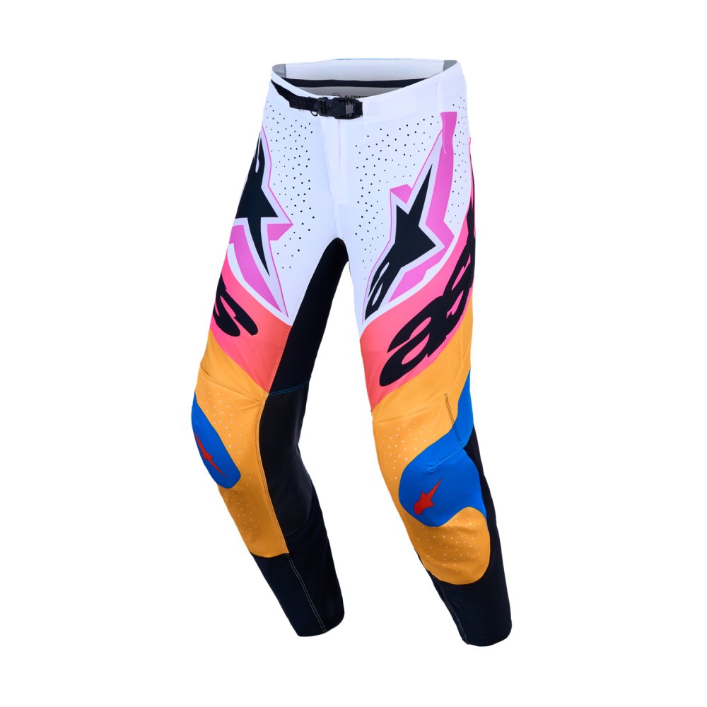kalhoty SUPERTECH DYNA, ALPINESTARS (bílá/modrá/žlutá/černá/fialová) 2027