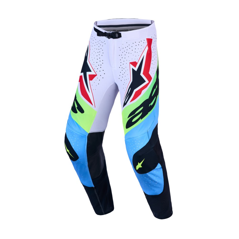 kalhoty SUPERTECH DYNA, ALPINESTARS (světle šedá/zelená fluo/modrá/černá) 2027