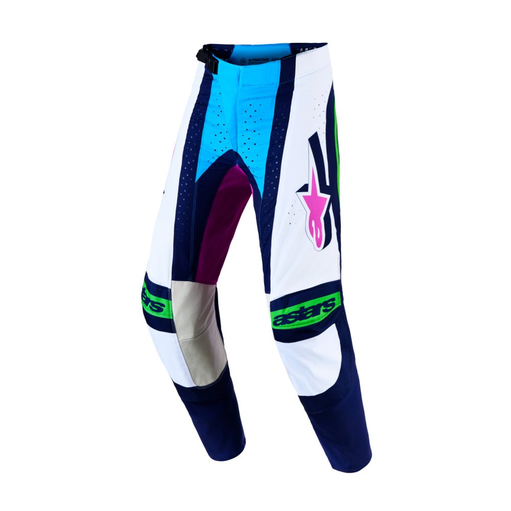 kalhoty TECHSTAR MAVEN, ALPINESTARS (bílá/modrá/fialová/zelená fluo) 2027