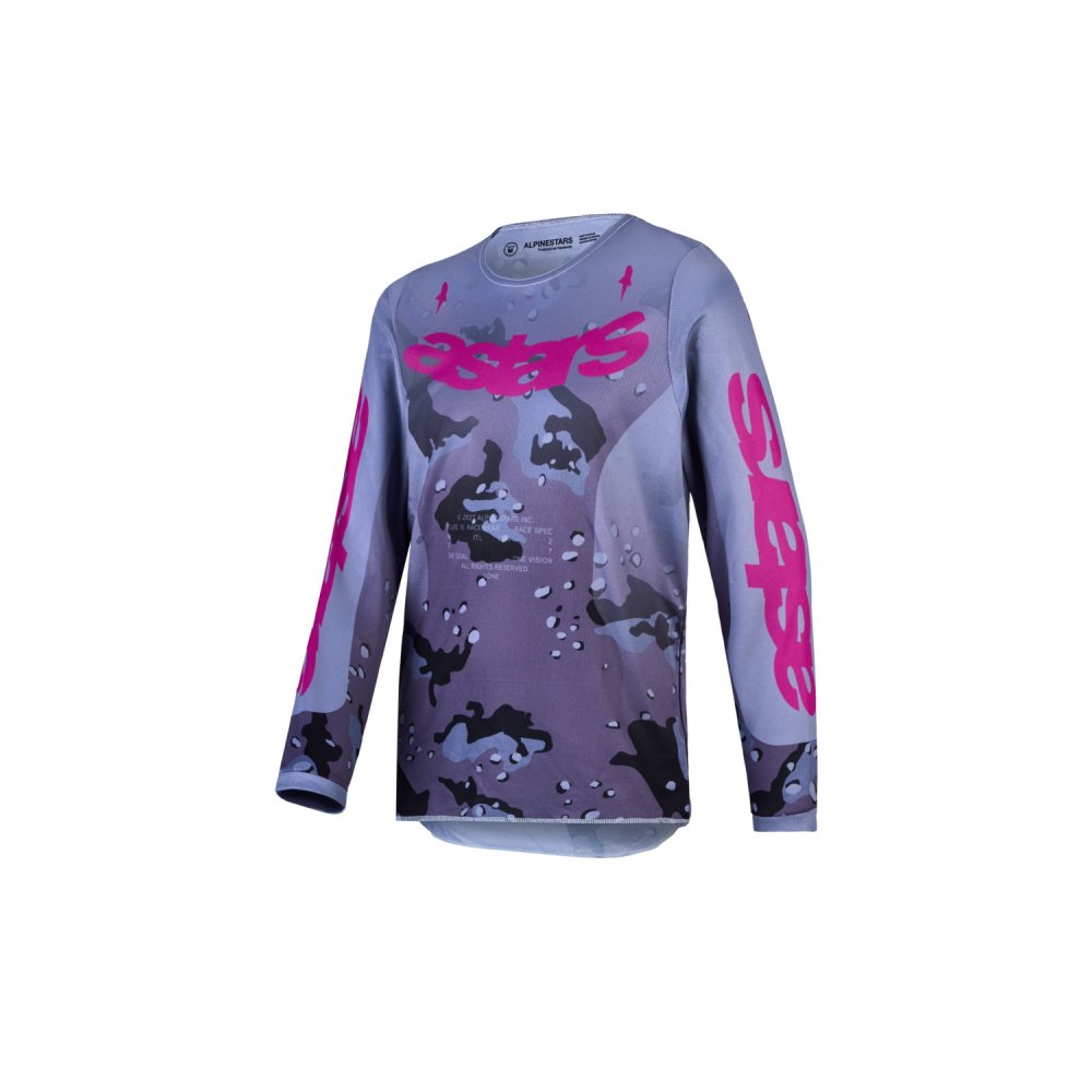 dres FLUID LONE YOUTH, ALPINESTARS, dětské (šedá camo/fialová) 2027