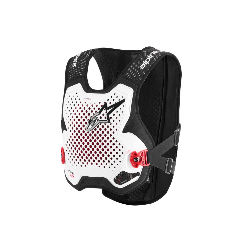airbagová vesta TECH-AIR®MX PLASMA system, ALPINESTARS (bílá/černá/červená, kompatibilní pro downhill algoritmus) 2027