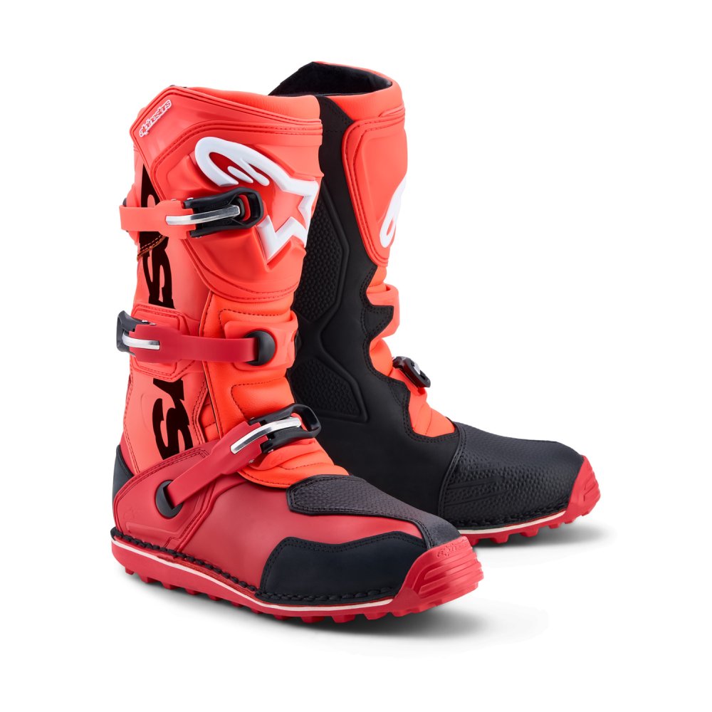 boty TECH TRIAL, ALPINESTARS (červená fluo/černá/červená) 2027