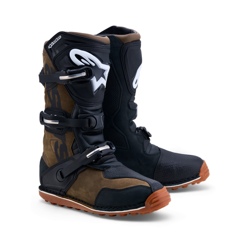 boty TECH TRIAL, ALPINESTARS (hnědá černá/černá/hnědá podrážka) 2027