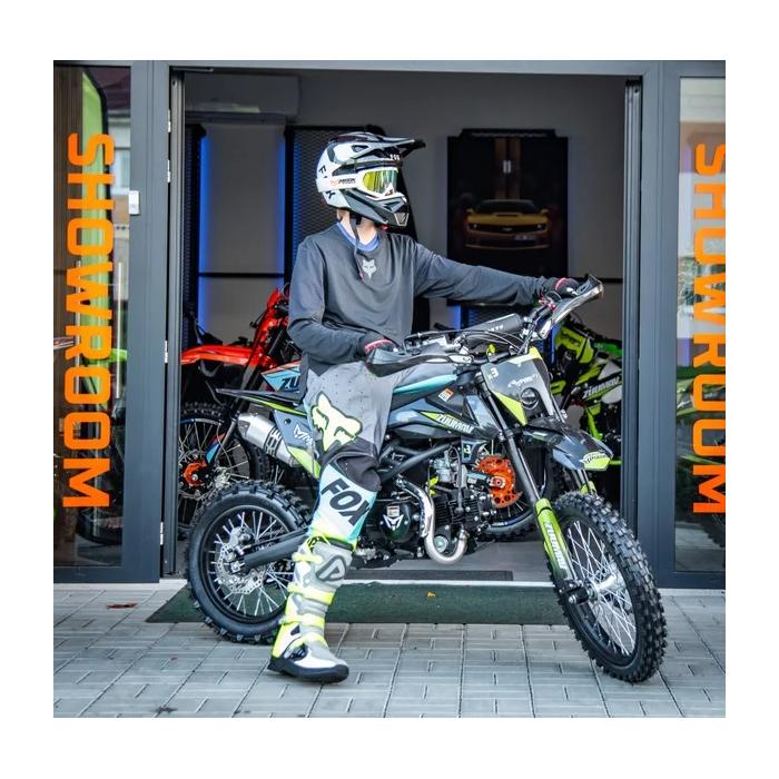 pitbike Zuumav K3 125ccm šedo/zelená se startérem a světlem