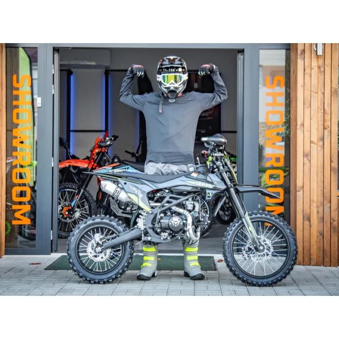 pitbike Zuumav K3 125ccm šedo/zelená se startérem a světlem