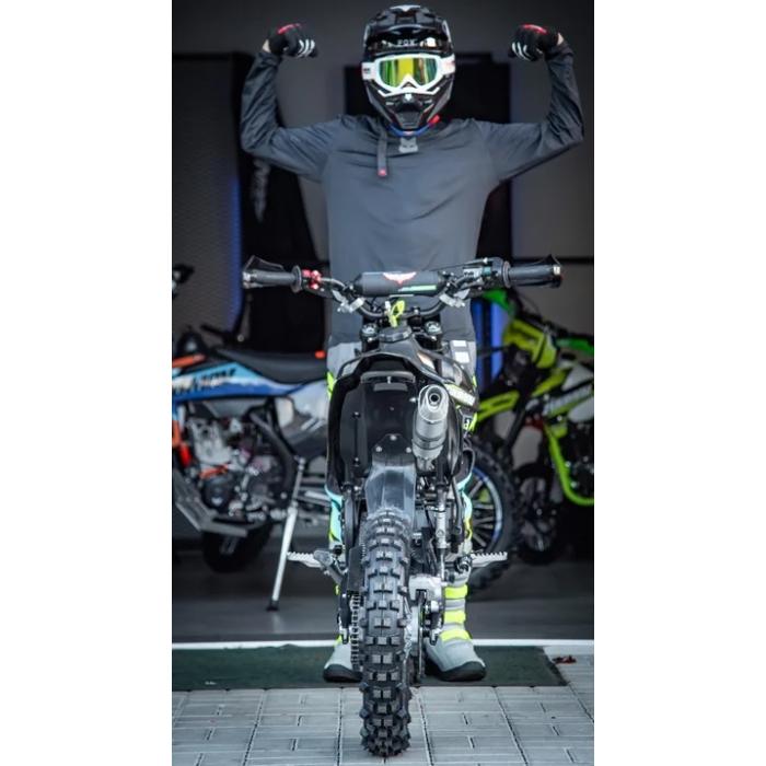 pitbike Zuumav K3 125ccm šedo/zelená se startérem a světlem