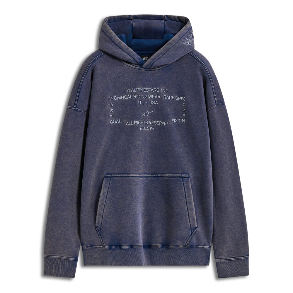 mikina INFINITE WASHED OVERSIZED HOODIE, ALPINESTARS (sepraná modrá)