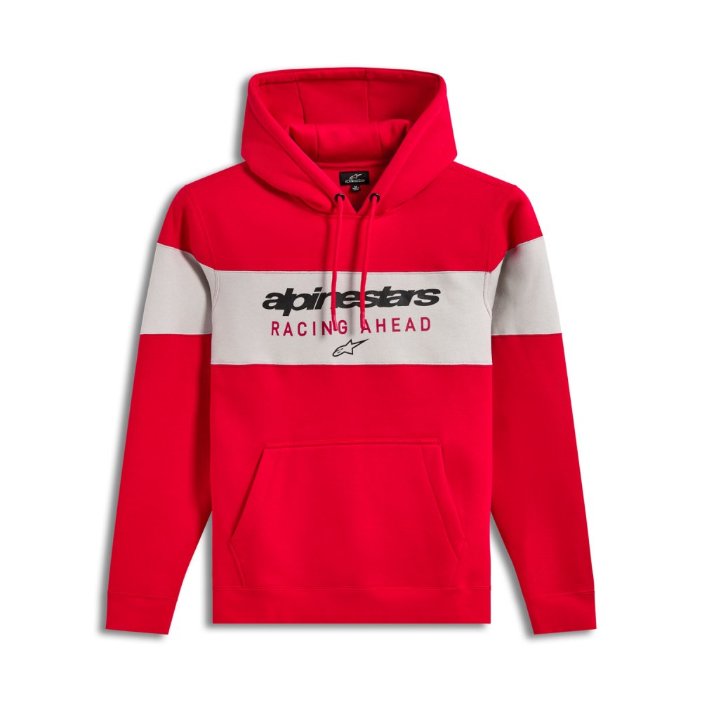 mikina CUBIC HOODIE, ALPINESTARS (červená/šedá)