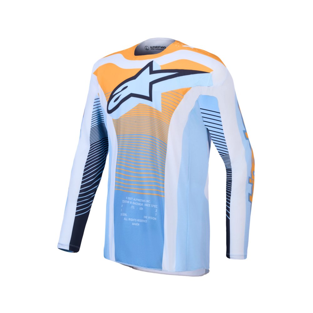dres TECHSTAR MAVEN, ALPINESTARS (světle modrá/světle oranžová/černá) 2027