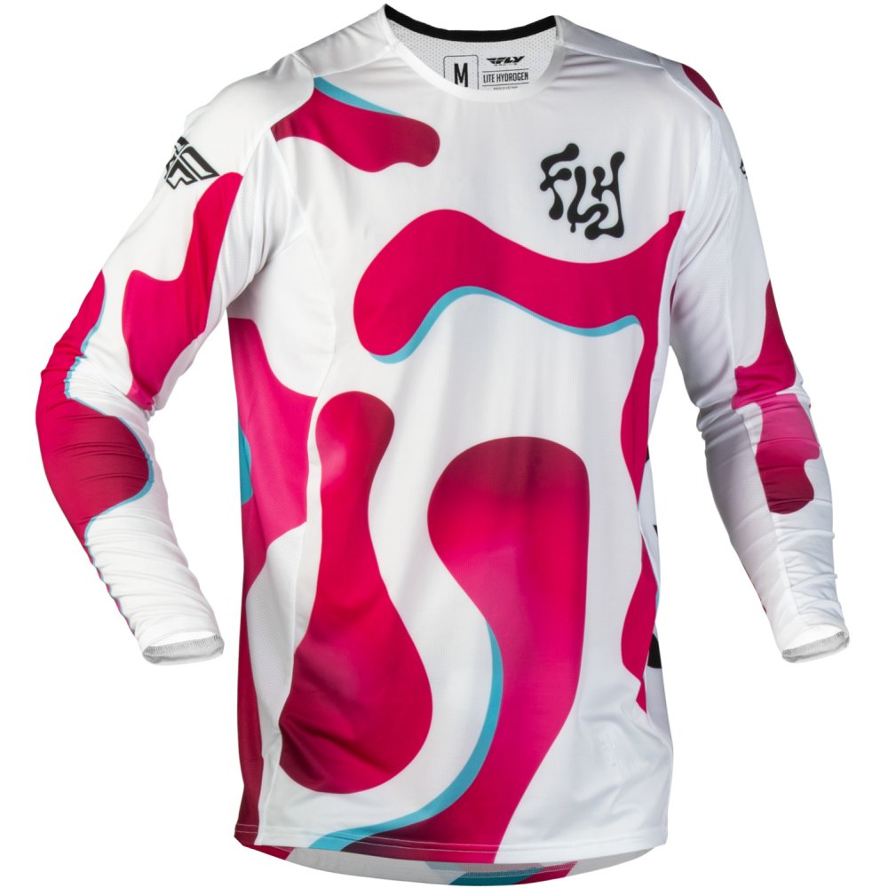 dres LITE VIBE, FLY RACING - USA (bílá/růžová/modrá)