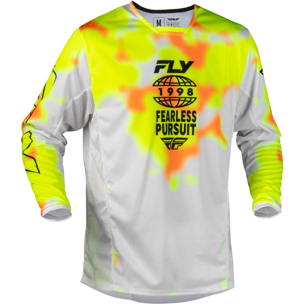 dres KINETIC BLUR, FLY RACING - USA (bílá/hi-vis/oranžová)