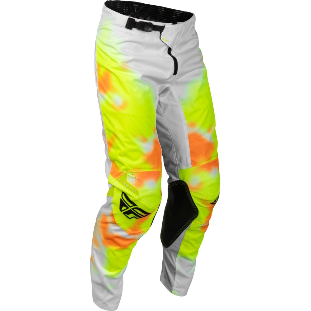kalhoty KINETIC BLUER,FLY RACING - USA (bílá/hi-vis/oranžová)