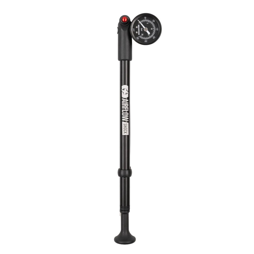 pumpička pro dofouknutí tlumičů Airflow Shock Pump slitinová s ukazatelem tlaku, OXFORD