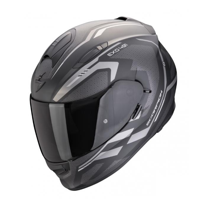helma na motorku Scorpion EXO 491 Kripta matná černo/stříbrná, Velikost XS