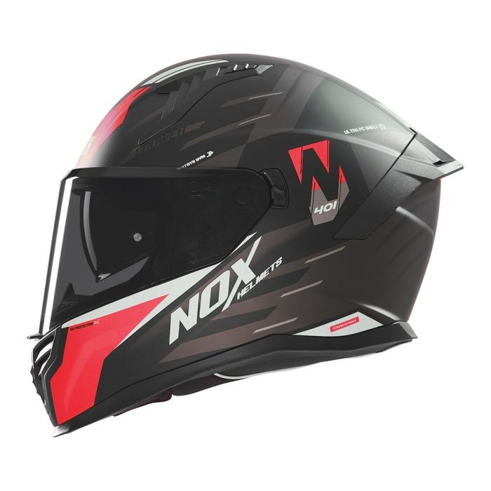 helma na motorku NOX N401 Crower černá matná/červená, vel. M